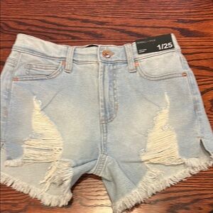 Distressed Denim Shorts